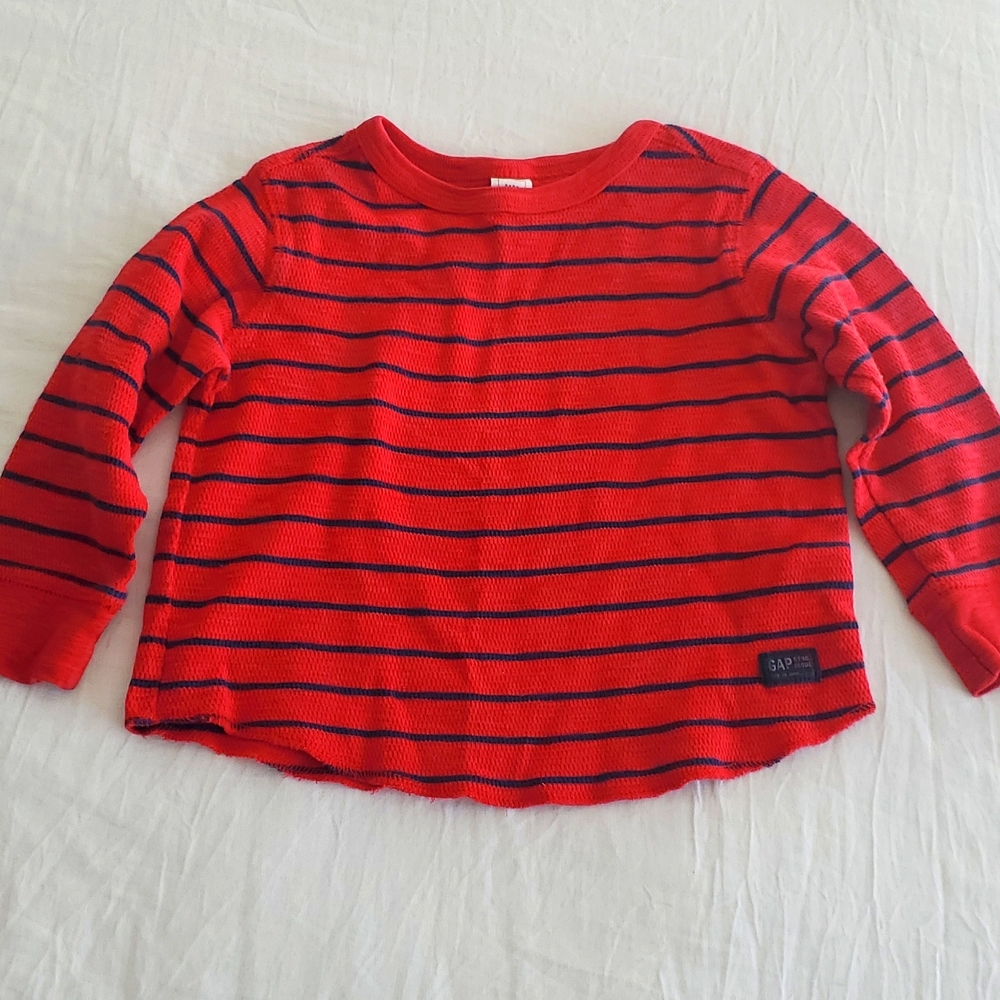 Baby gap red stripped long sleeve knit shirt